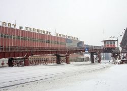 Zima w Terminalu Promowym w Świnoujściu na zdjęciach Wiesława Mileńki 
